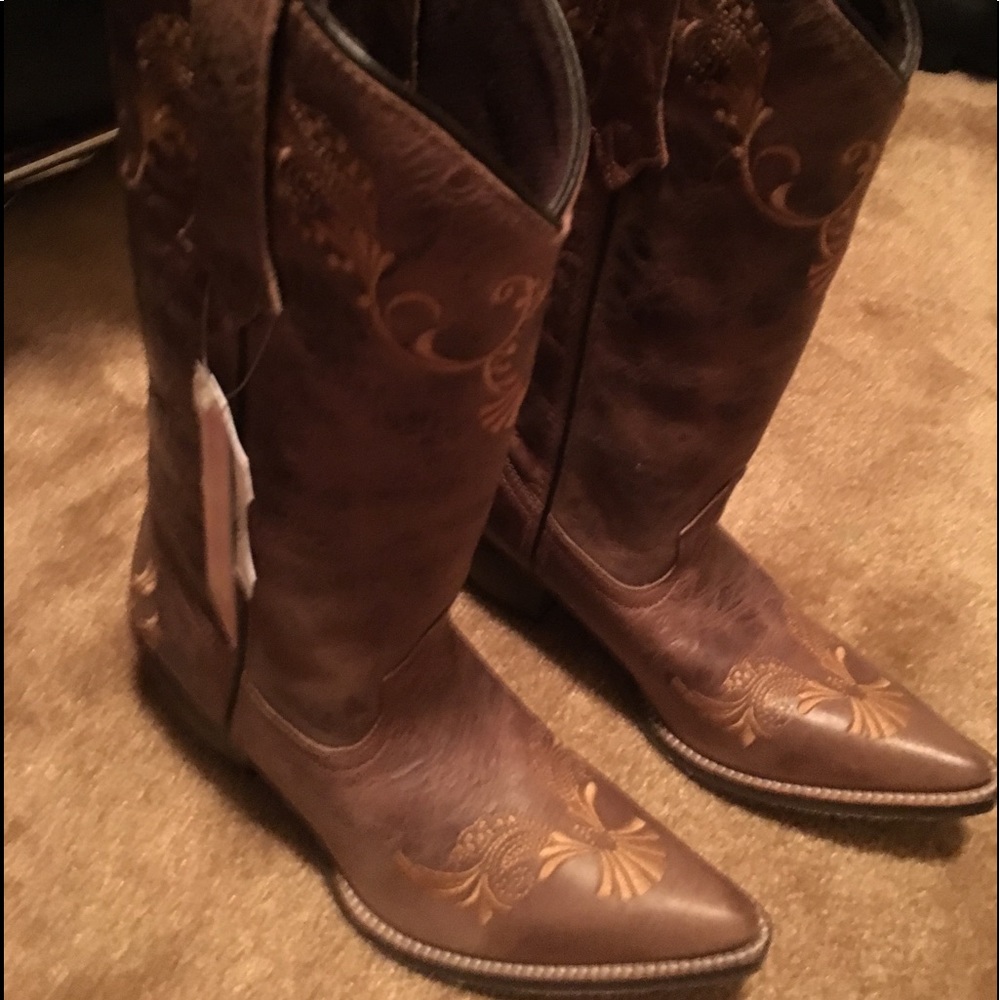 Abilene western boots tan rawhide worn once